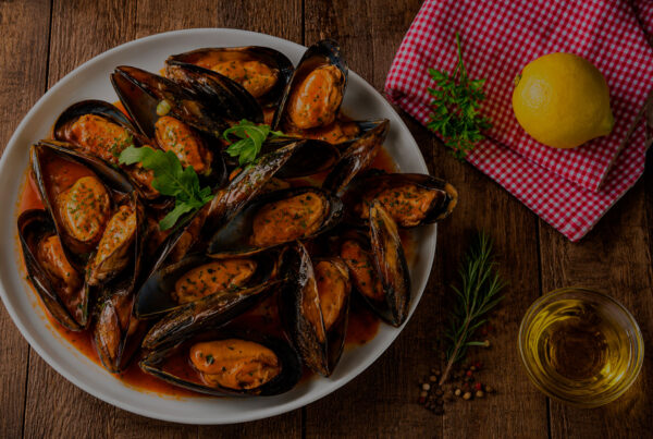 Mejillones con salsa vizcaína
